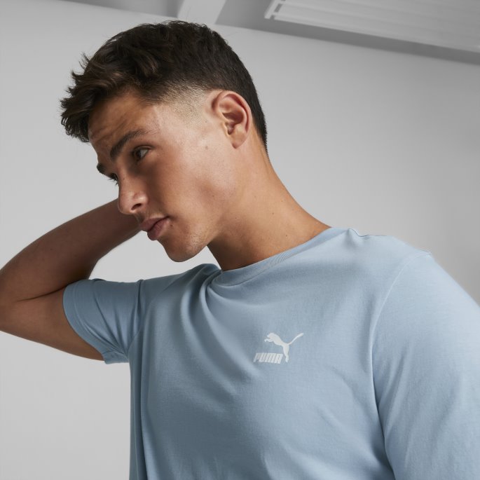 Puma På Tilbud Klassikere Liten Logo T-skjorte Herre Blå Vask