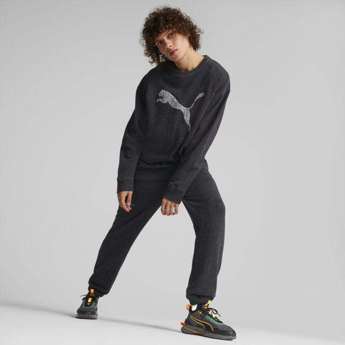 Puma På Tilbud Re:collection Avslappet Herregenser Med Rund Hals Svart Lyng