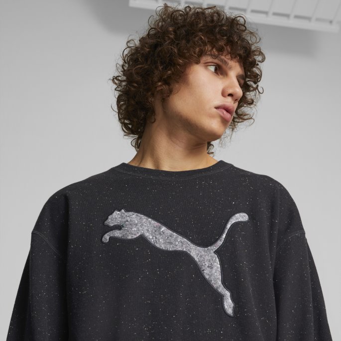 Puma På Tilbud Re:collection Avslappet Herregenser Med Rund Hals Svart Lyng