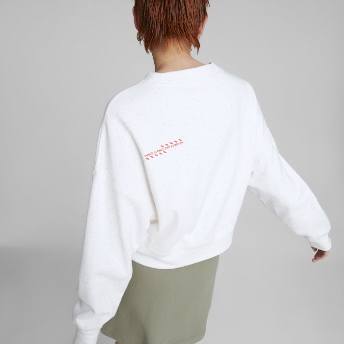 Puma På Tilbud Uberørt Lyng Re:collection Oversized Crewneck Sweatshirt Kvinner