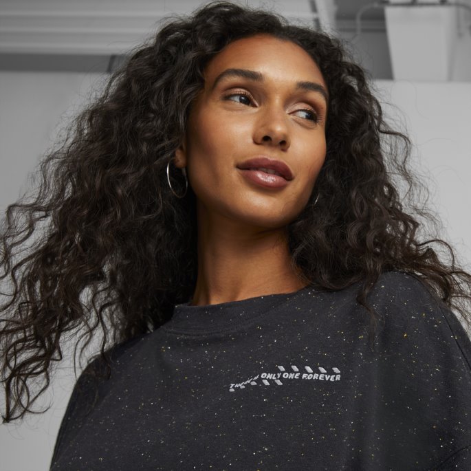 Re:collection Relaxed Tee Kvinner Black Heather Puma På Tilbud