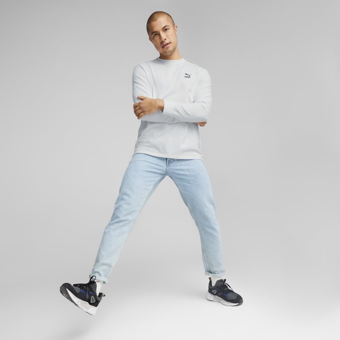 Hvit Puma På Salg Klassikere Avslappet Langermet Tee Menn
