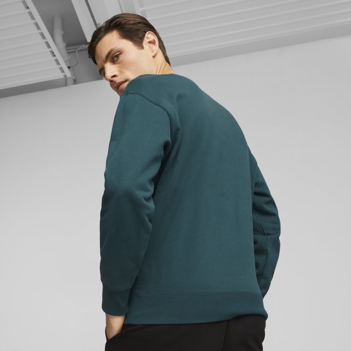 Klassikere Avslappet Rundhalsgenser For Menn Puma På Tilbud Varsity Green
