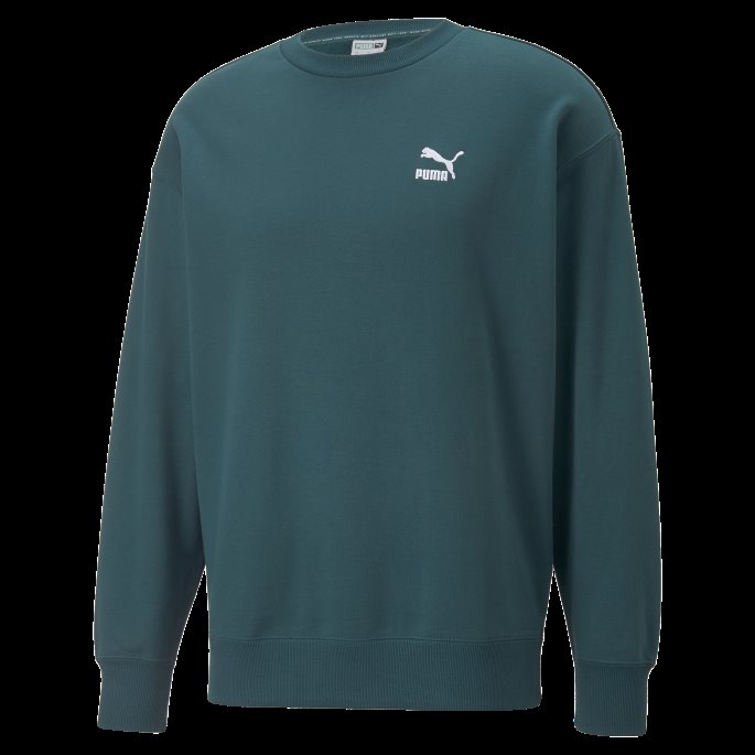 Klassikere Avslappet Rundhalsgenser For Menn Puma På Tilbud Varsity Green