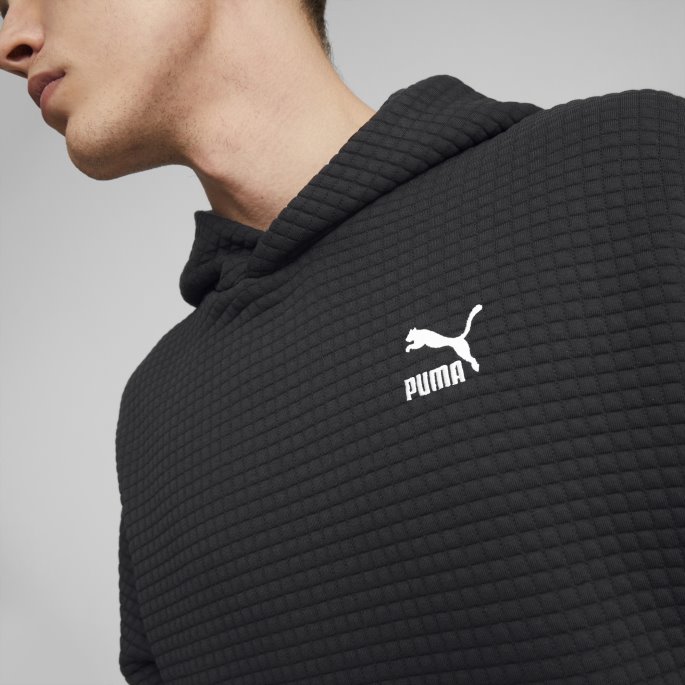 Puma På Tilbud Svart Klassikere Vattert Hettegenser Herre