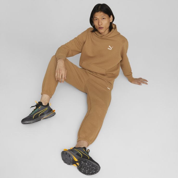 Puma På Tilbud Klassikere Vattert Hettegenser Menn Desert Tan