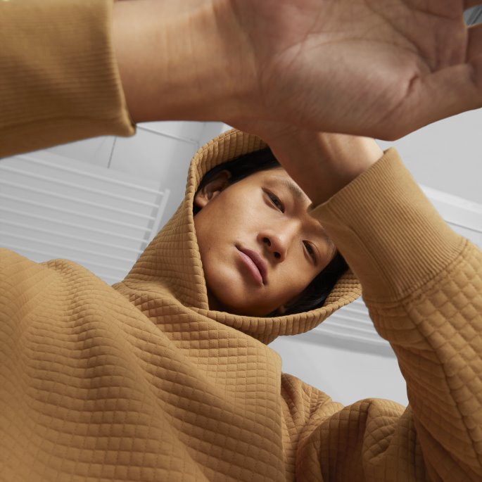 Puma På Tilbud Klassikere Vattert Hettegenser Menn Desert Tan
