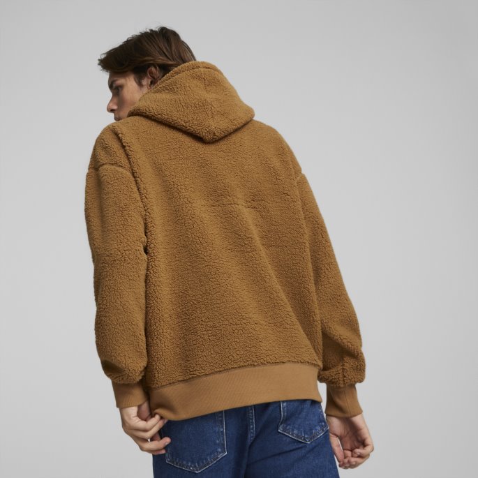 Puma På Tilbud Desert Tan Classics Sherpa Hettegenser For Menn