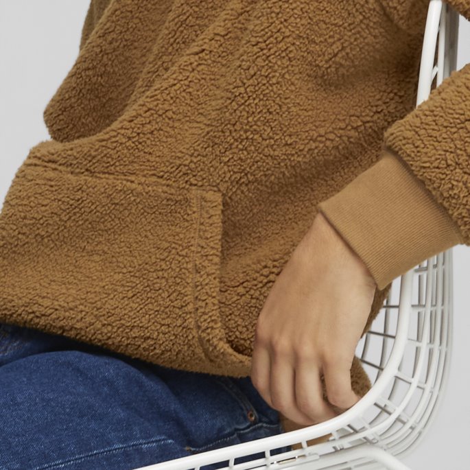 Puma På Tilbud Desert Tan Classics Sherpa Hettegenser For Menn