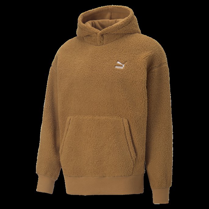 Puma På Tilbud Desert Tan Classics Sherpa Hettegenser For Menn