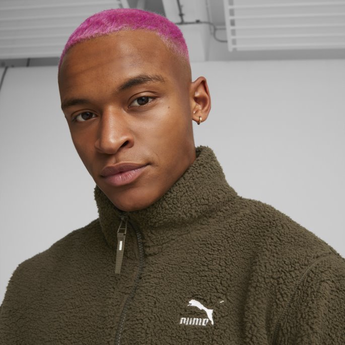 Dyp Oliven Puma På Salg Klassikere Sherpajakke Herre