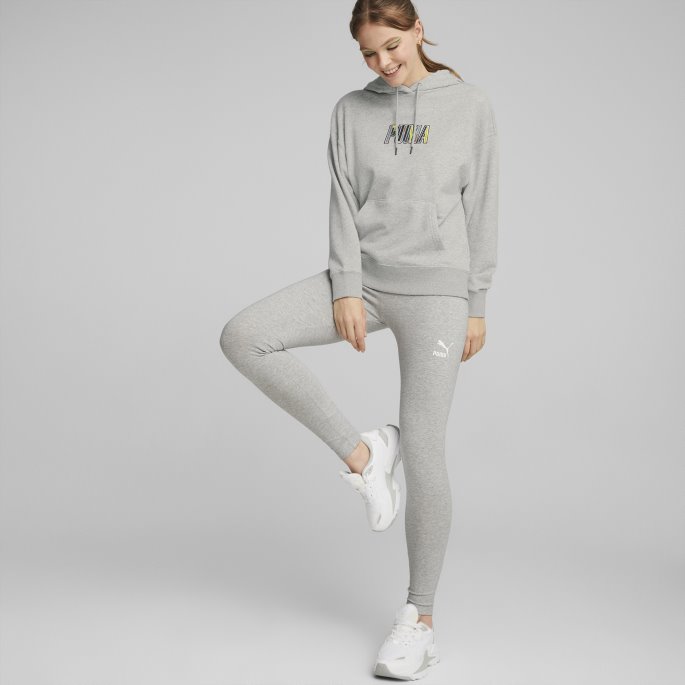 Klassiske Leggings Med Høy Midje For Kvinner Lysegrå Lyng Puma På Salg