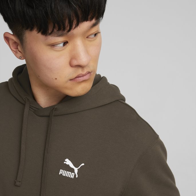Puma På Salg Dyp Oliven Klassikere Blokk Hettegenser For Menn