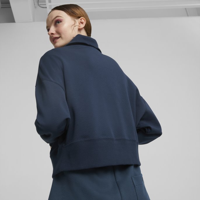 Infuse Sweatshirt Med Halv Glidelås Kvinner Puma På Tilbud Marineblå