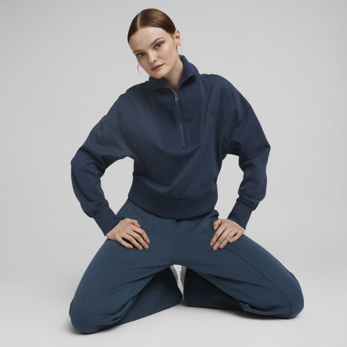 Infuse Sweatshirt Med Halv Glidelås Kvinner Puma På Tilbud Marineblå