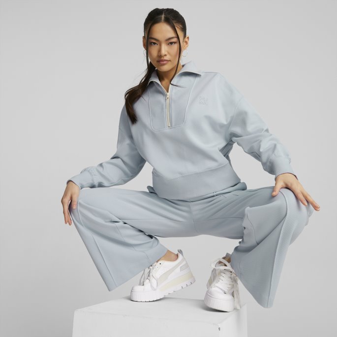 Infuse Halv Glidelås Sweatshirt Kvinner Puma På Tilbud Platina Grå