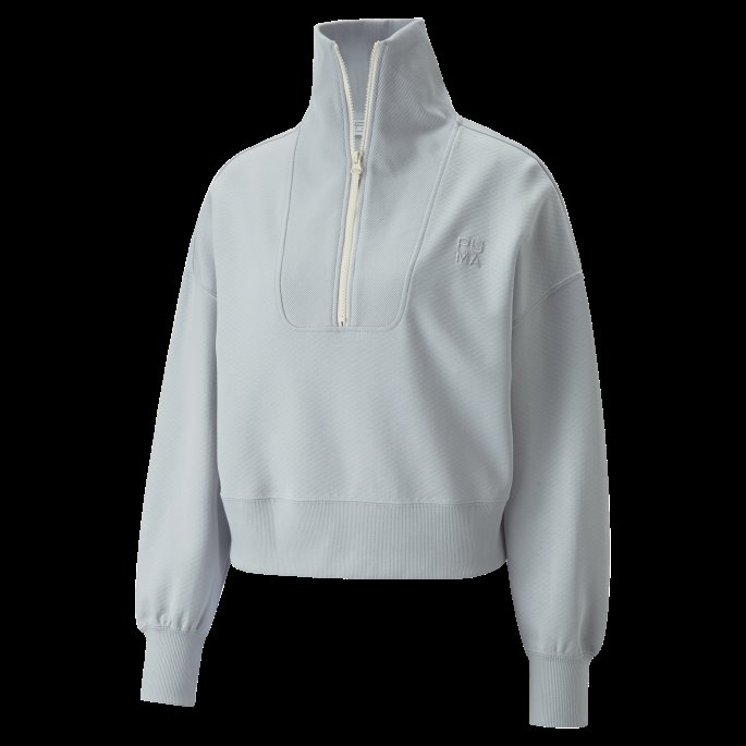 Infuse Halv Glidelås Sweatshirt Kvinner Puma På Tilbud Platina Grå