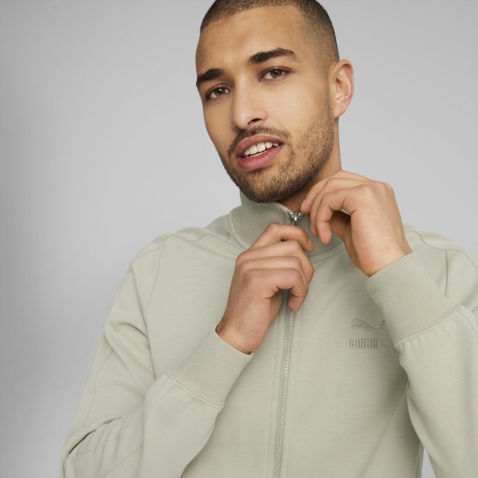 Puma På Tilbud T7 Treningsjakke Herre Pebble Grey