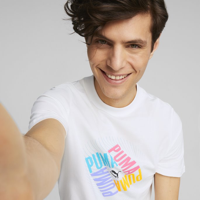 Swxp Grafisk Tee Menn Puma På Tilbud Hvit