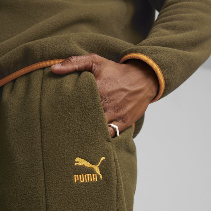 Sportsklær Fra Puma På Tilbud Polar Fleecebukser For Menn Dyp Oliven