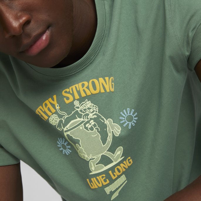 Puma På Salg Dyp Skog Sentrum Grafisk Tee Menn