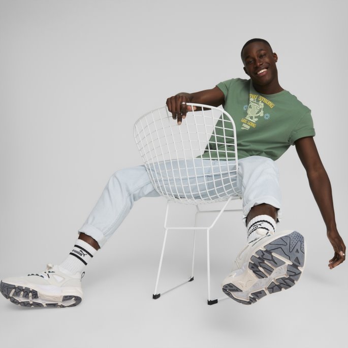 Puma På Salg Dyp Skog Sentrum Grafisk Tee Menn