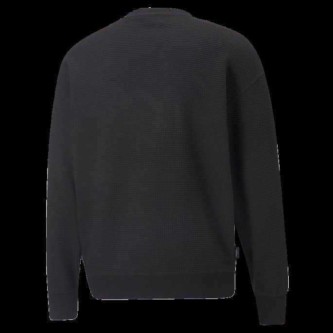 Svart Puma På Salg Downtown Vaffel Sweatshirt Med Rund Hals