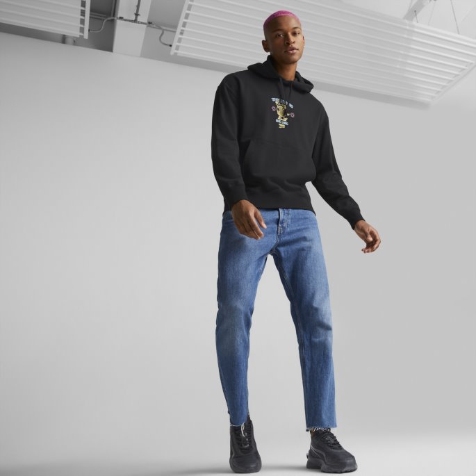 Puma På Salg Downtown Grafisk Hettegenser For Menn Svart