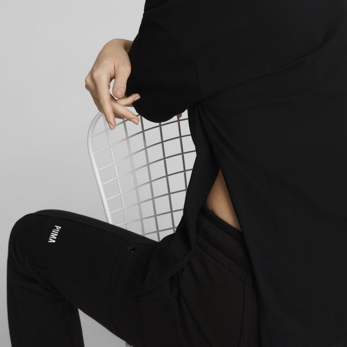 Svart Puma På Tilbud Klassikere Oversized Tee Kvinner