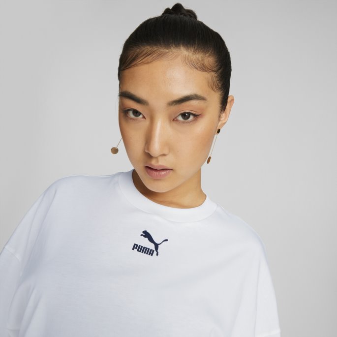 Hvite Klassikere Oversized Dame-t-skjorte Puma På Salg