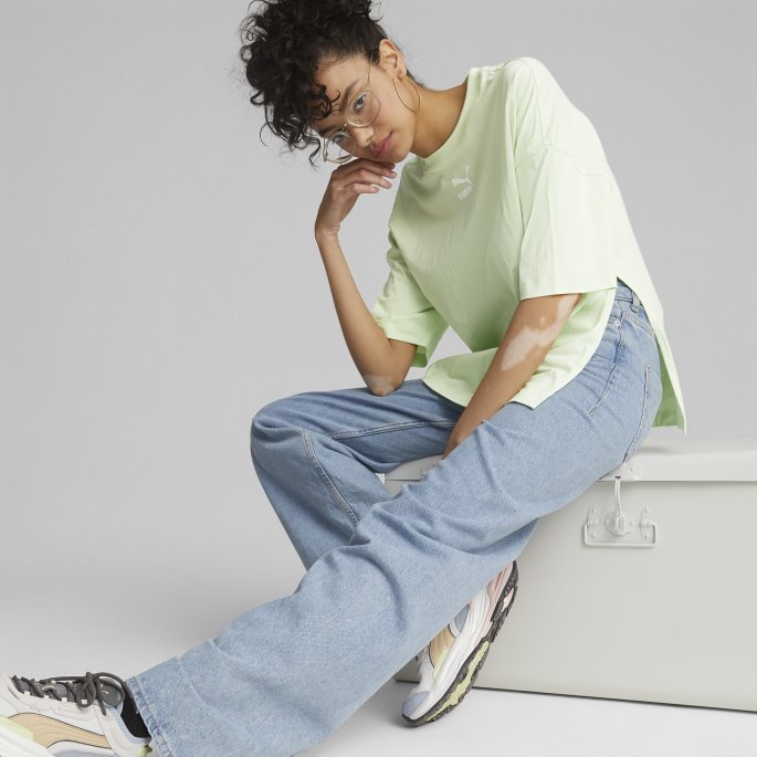 Puma På Tilbud Klassikere Oversized Tee Kvinner Pistasj