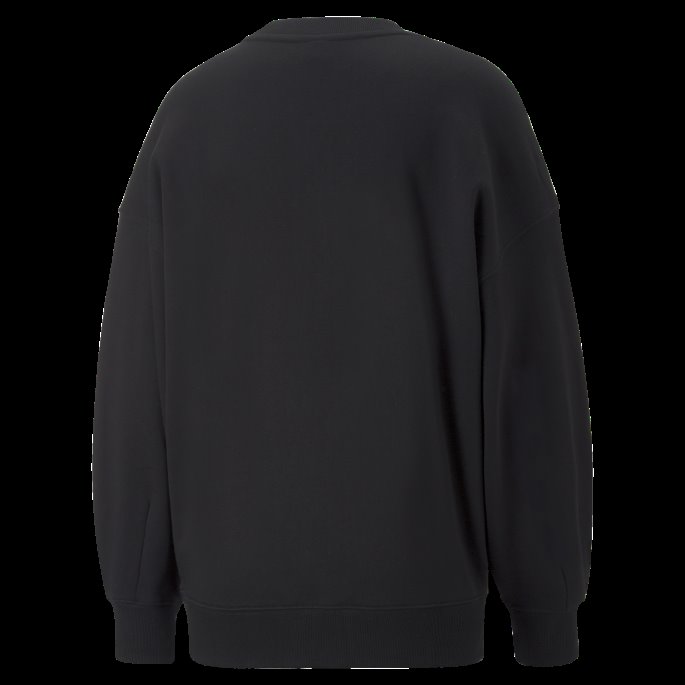 Puma På Tilbud Sorte Klassikere Oversized Sweatshirt Med Rund Hals For Kvinner