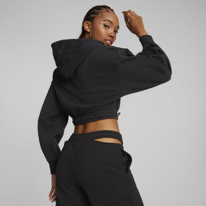 Classics Cropped Dame Hettegenser Svart Puma På Salg