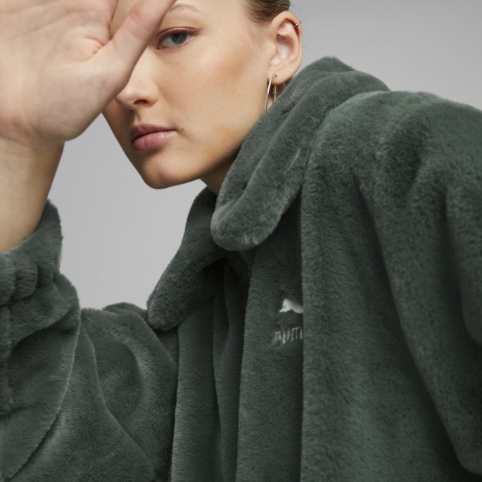 Puma På Tilbud Klassikere Fuskepels Damejakke Dyp Skog