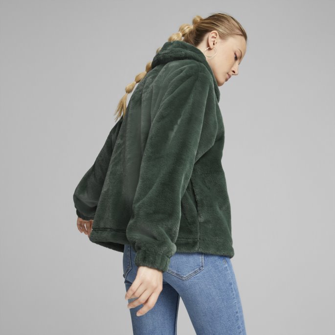 Puma På Tilbud Klassikere Fuskepels Damejakke Dyp Skog