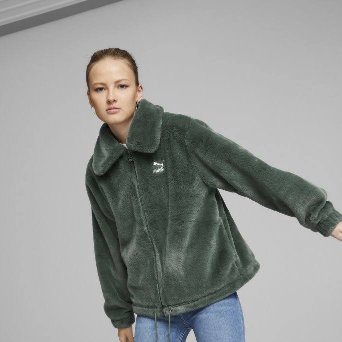 Puma På Tilbud Klassikere Fuskepels Damejakke Dyp Skog
