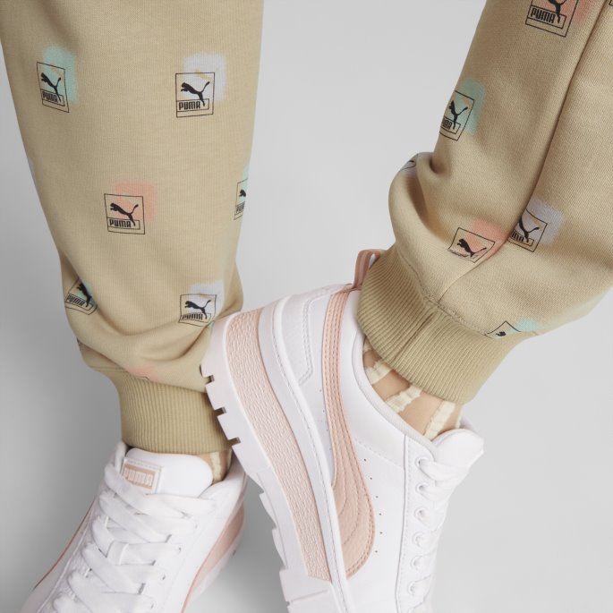 Puma På Tilbud Merke Love Printed Joggebukser Kvinner Lys Sand