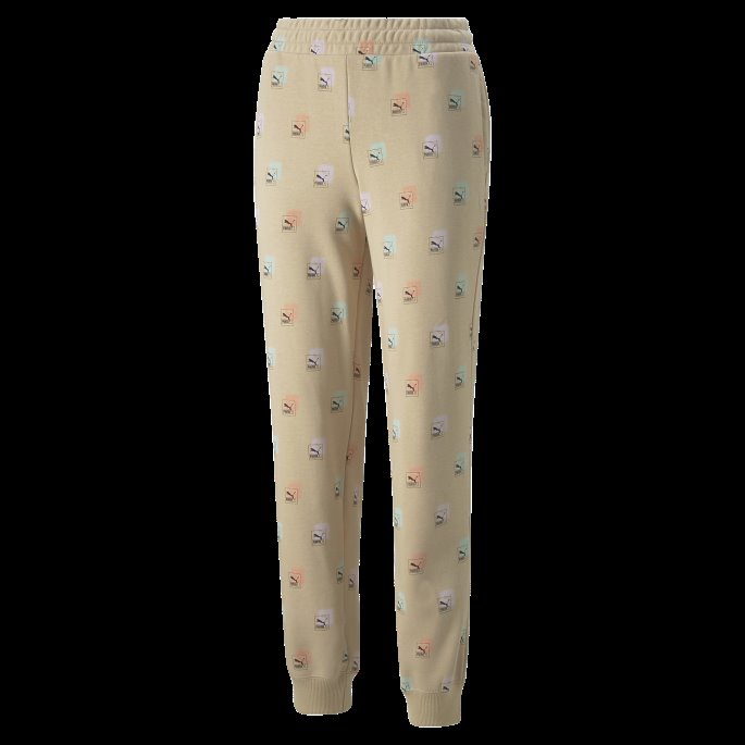Puma På Tilbud Merke Love Printed Joggebukser Kvinner Lys Sand
