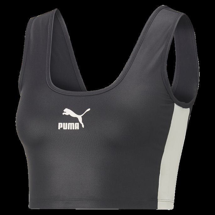 T7 Shiny Cropped Top Kvinner Puma På Tilbud Svart-urørt