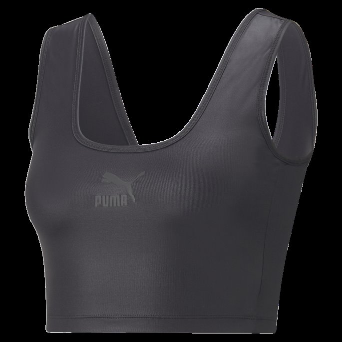 Svart Puma På Salg T7 Skinnende Cropped Topp Kvinner