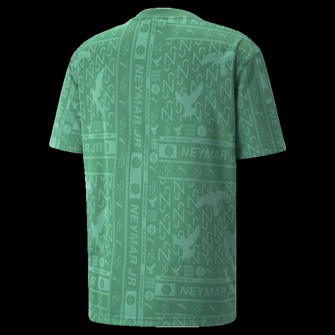 Leprechaun Grønn Puma På Tilbud Neymar Jr Jacquard Herre T-skjorte