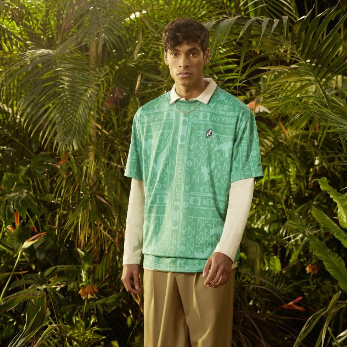 Leprechaun Grønn Puma På Tilbud Neymar Jr Jacquard Herre T-skjorte
