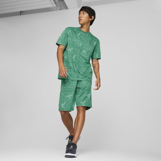Puma På Tilbud Leprechaun Grønn Neymar Jr Jacquard Herreshorts