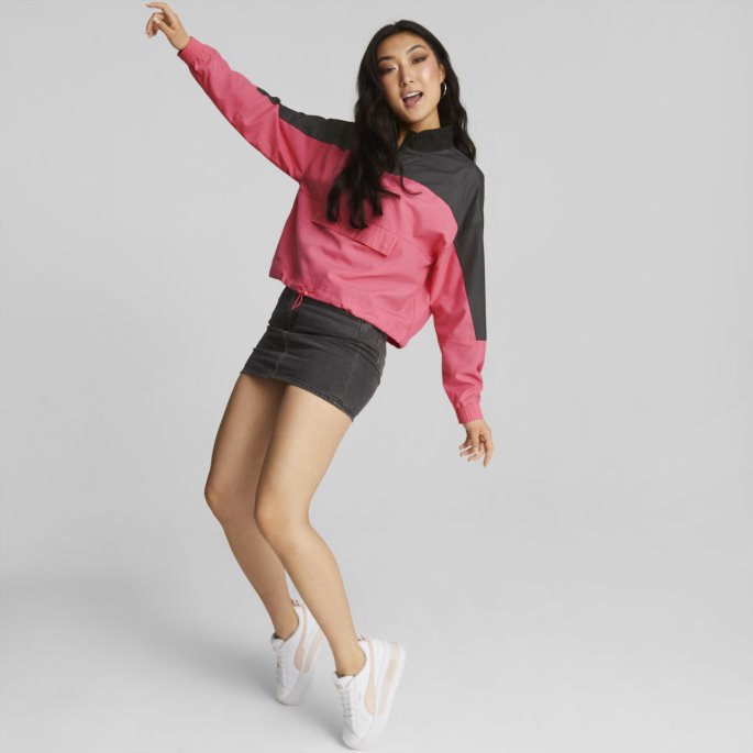 Puma På Tilbud Solnedgang Rosa Swxp Halv Glidelås Vevd Jakke Dame