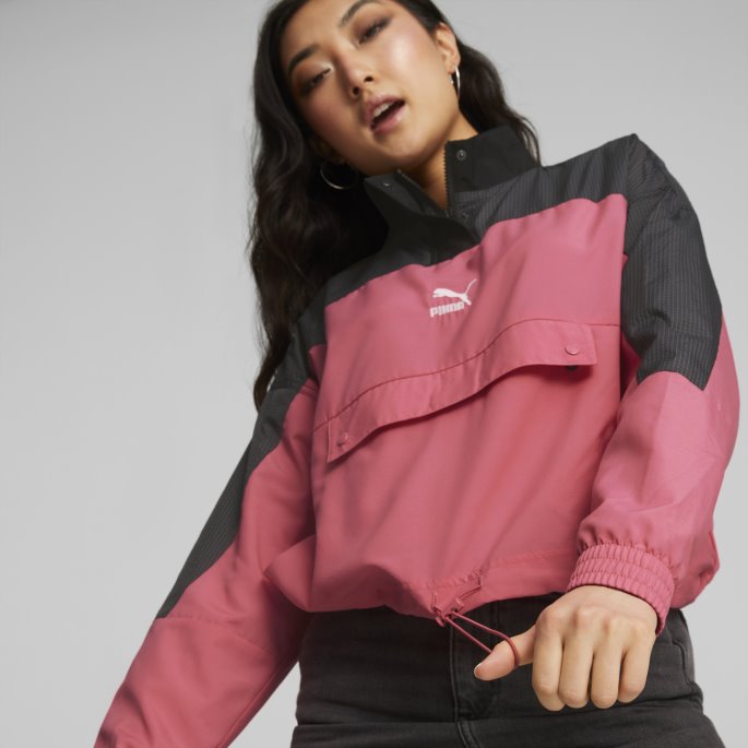 Sportsklær Fra Puma På Salg Halv Glidelås Damejakke Sunset Rosa