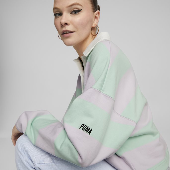 Puma På Tilbud Lavendel Tåke Swxp Stripet Langermet Dame Poloskjorte