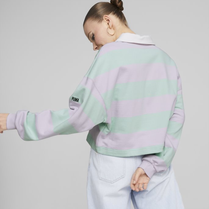 Puma På Tilbud Lavendel Tåke Swxp Stripet Langermet Dame Poloskjorte