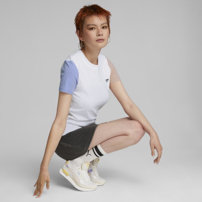 Puma På Salg Downtown Slim T-skjorte For Kvinner Hvit