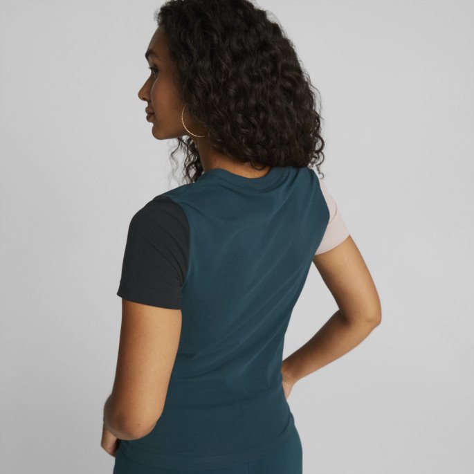 Puma På Salg Downtown Slim T-skjorte For Kvinner Varsity Green
