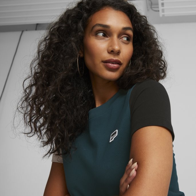 Puma På Salg Downtown Slim T-skjorte For Kvinner Varsity Green